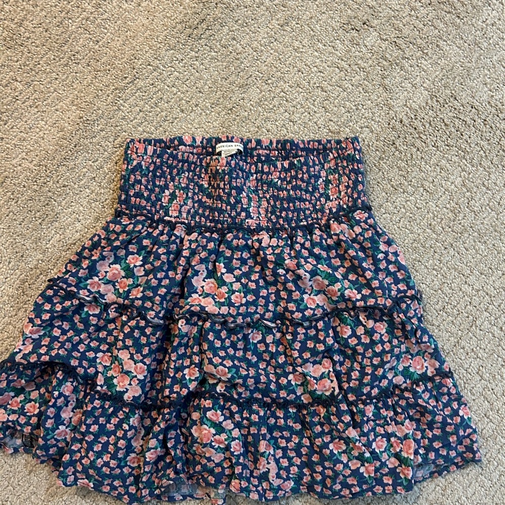 American Eagle Outfitters Floral Mini Skirt - Blue and Pink